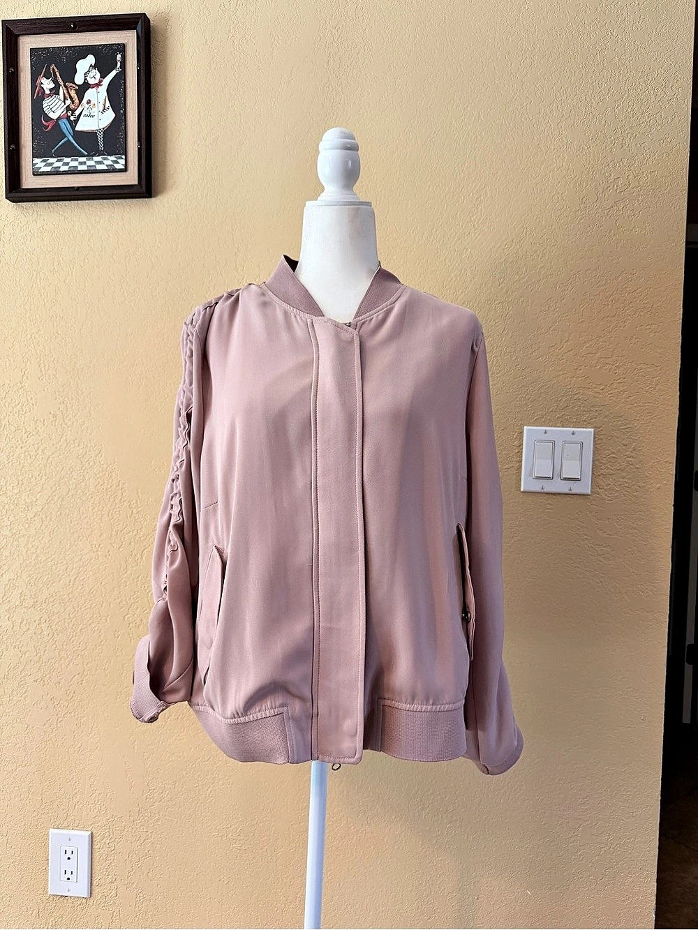 City Chic Pink Bomber Jacket Size XS Like New
